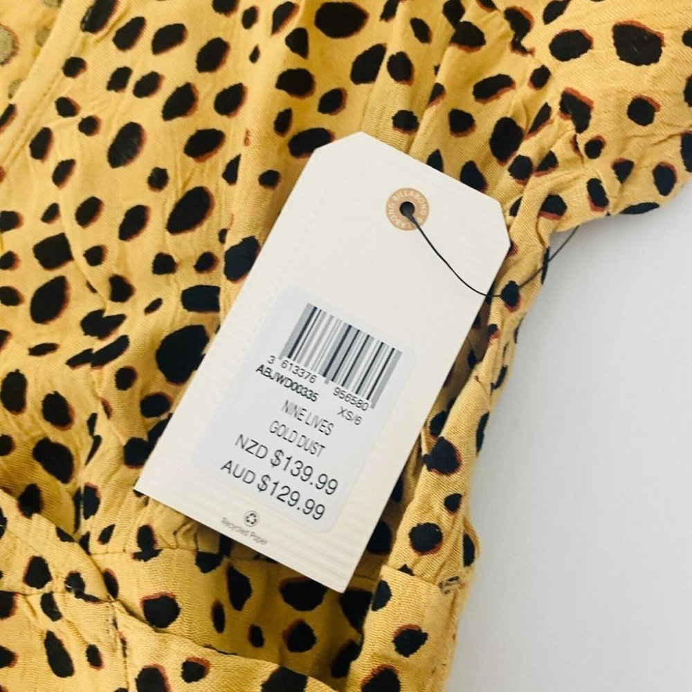 Billabong BNWT Nine Lives Wrap Maxi Dress Gold Dust Long Maxi Size XS - Picture 7 of 12